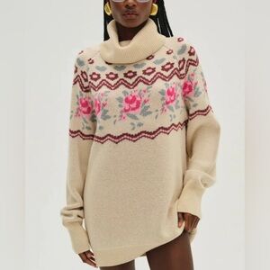 $269 NWT Beige For Love And Lemons Ski Lodge Oversized Sweater Sz XXS